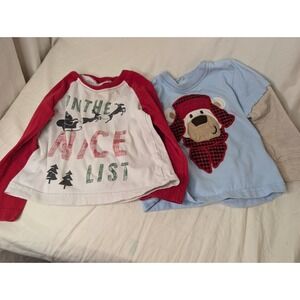 Carter's Christmas Holiday Size 18‎ Month Long Sleeve Shirts Bear Plaid Santa